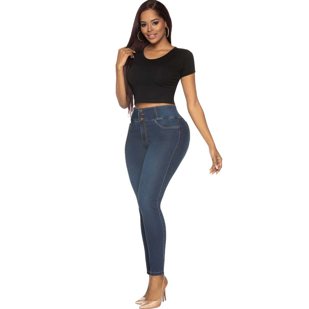 Classic Skinny Curvy BBL Blue Jeans for women J8742C – Equilibrum