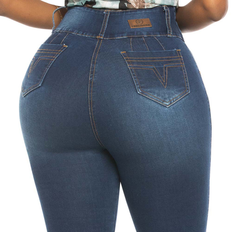 Classic Skinny Curvy BBL Blue Jeans for women - J8742C
